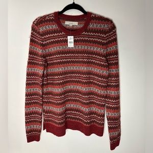 Loft Long Sleeve Print Pullover Sweater
